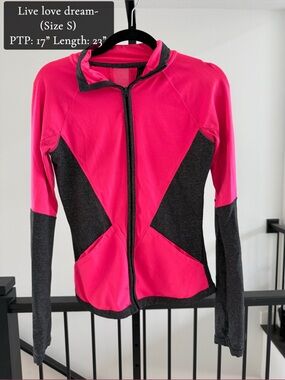 Aeropostale Pink and Charcoal Zip Front Utility Jacket